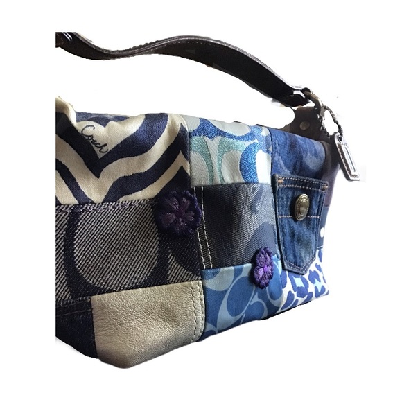 Authentic Coach Denim Embroidered MultiPatch Purse - Picture 3 of 8